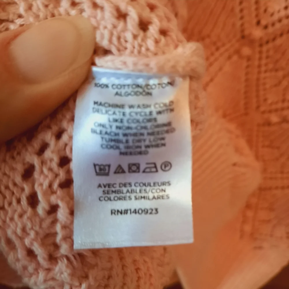 🛍 Loft 100% Cotton Light Pink Knit Pointelle Bobble Sweater Size Medium